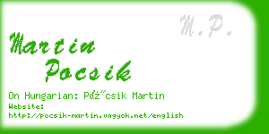 martin pocsik business card